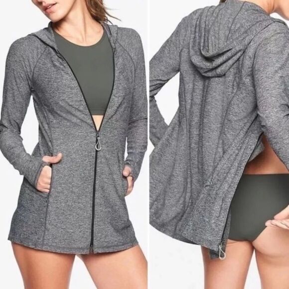 Athleta Grey Heather Vitamin Sea Lightweight Jacket Sz S - Picture 1 of 12